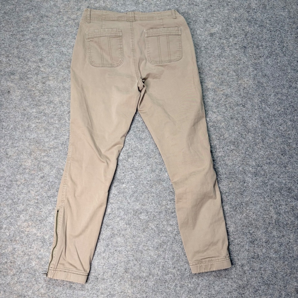 Athleta Khaki Ankle Pants Women Organic Cotton Blend Casual Zipper Detail size 2 - Picture 5 of 8
